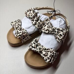 NEW! Pop Belana Girls Sandals Size 4M Leopard Print